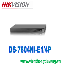 ĐẦU GHI HÌNH CAMERA IP 4 KÊNH HIKVISION DS-7604NI-E1/4P