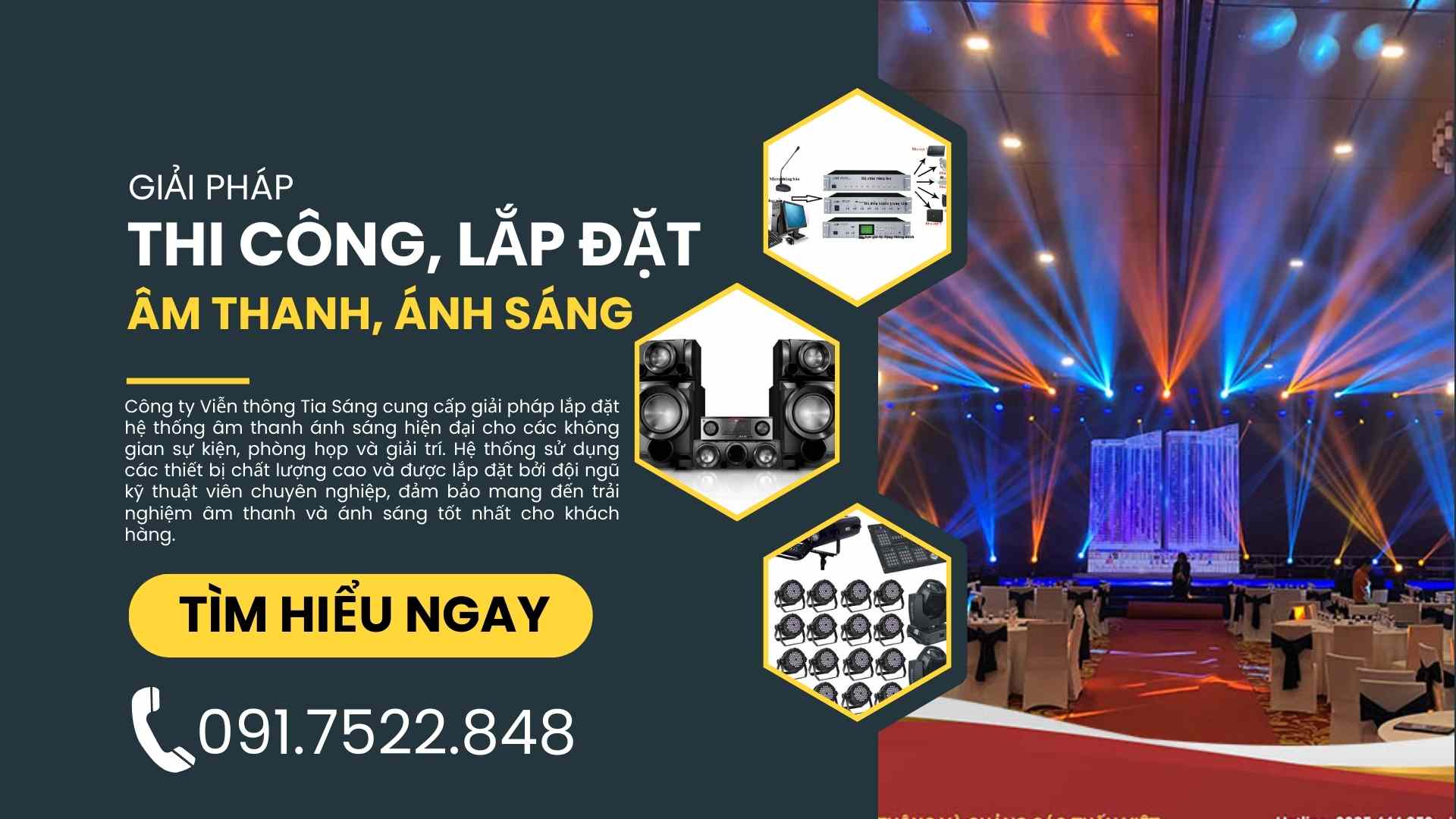 Thi công lắp đặt hệ thống âm thanh ánh sáng